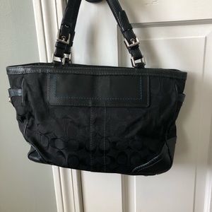 Black Signature Coach Satchel